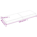 Ripiano Marrone Scuro 120x40x(2-6) cm Massello Rovere Trattato