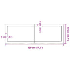 Ripiano Marrone Scuro 120x40x(2-6) cm Massello Rovere Trattato