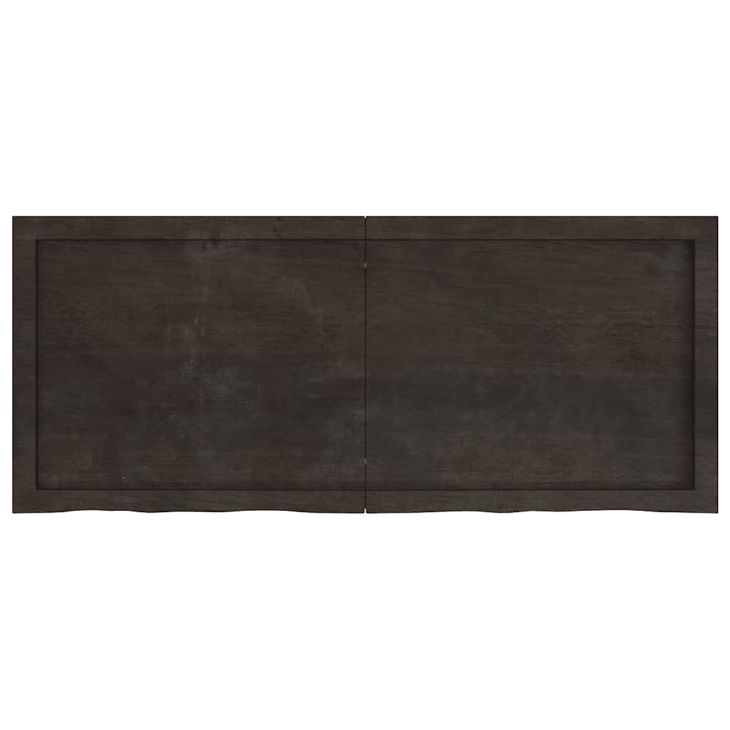 Ripiano Marrone Scuro 120x50x(2-4) cm Massello Rovere Trattato