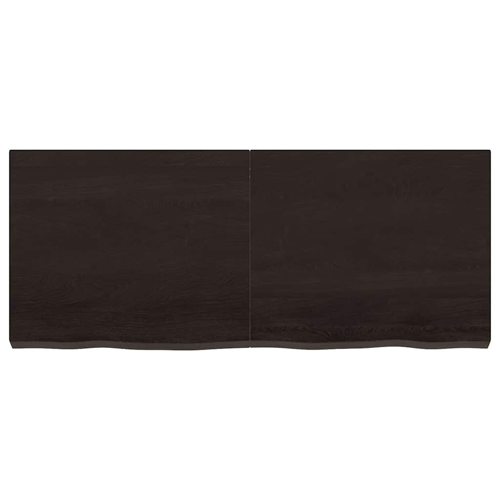 Ripiano Marrone Scuro 120x50x(2-6) cm Massello Rovere Trattato