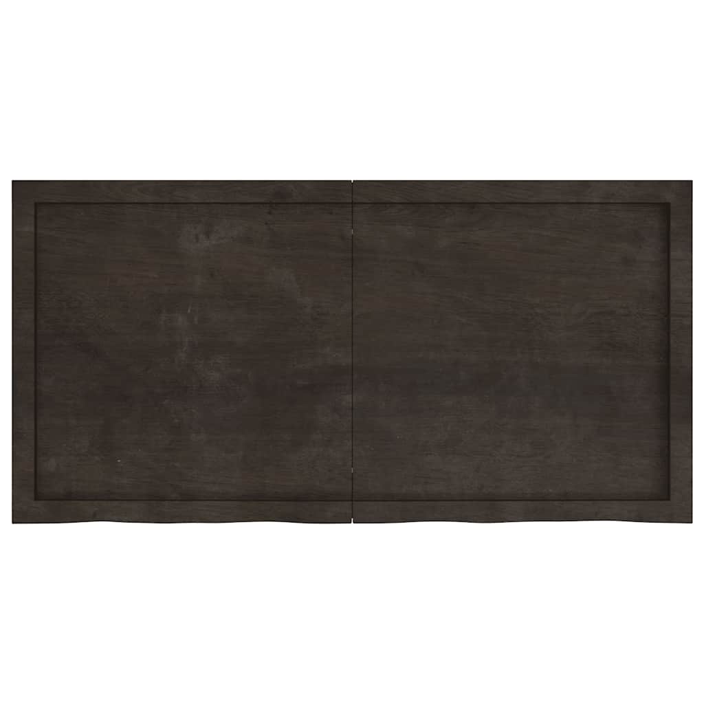 Ripiano Marrone Scuro 120x60x(2-4) cm Massello Rovere Trattato