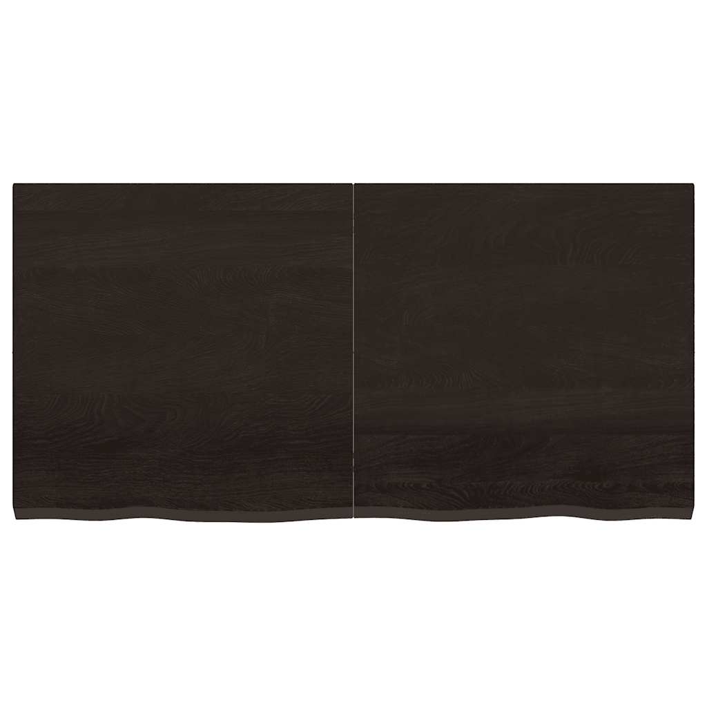 Ripiano Marrone Scuro 120x60x(2-4) cm Massello Rovere Trattato