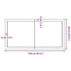 Ripiano Marrone Scuro 120x60x(2-4) cm Massello Rovere Trattato