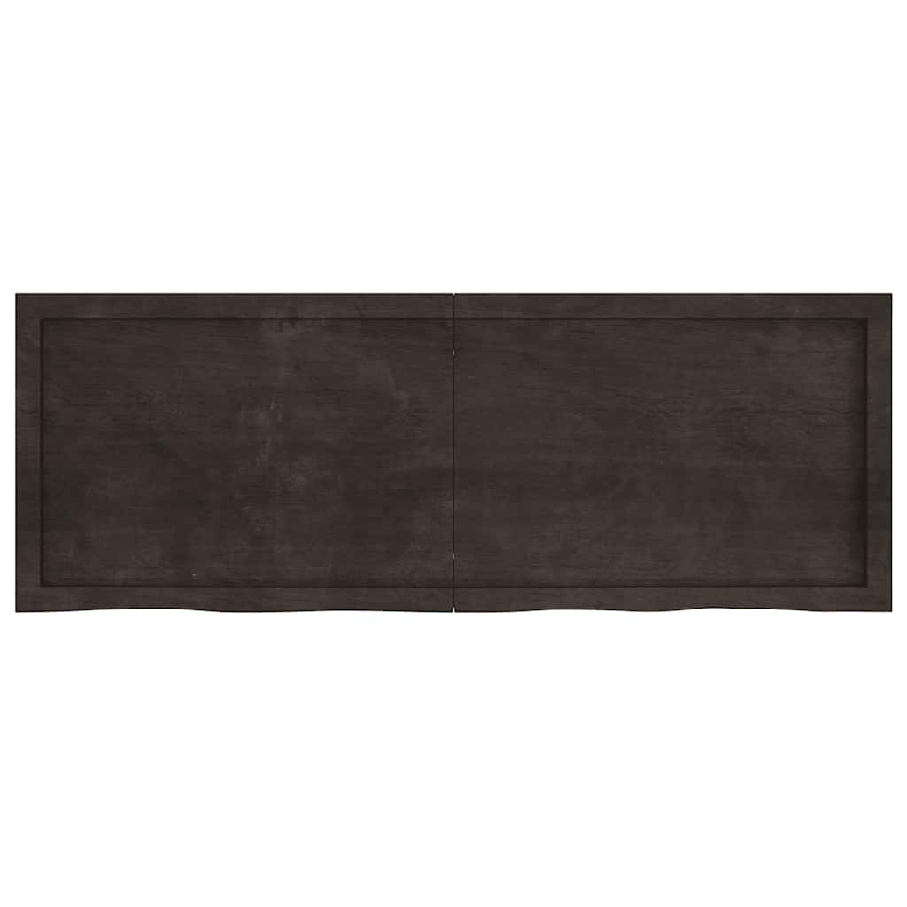 Ripiano Marrone Scuro 140x50x(2-6) cm Massello Rovere Trattato