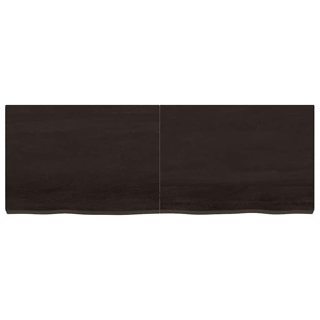 Ripiano Marrone Scuro 140x50x(2-6) cm Massello Rovere Trattato