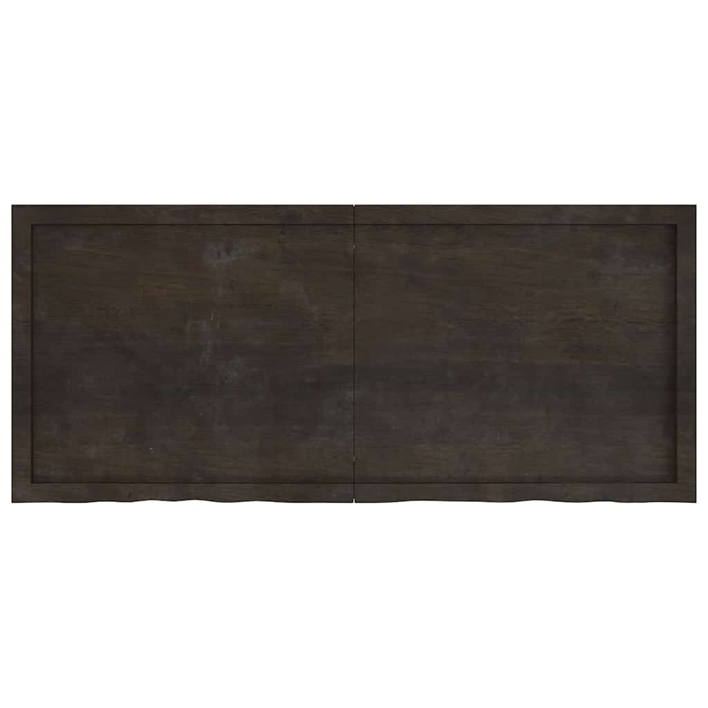 Ripiano Marrone Scuro 140x60x(2-6) cm Massello Rovere Trattato
