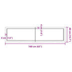 Ripiano Marrone Scuro 160x40x(2-4) cm Massello Rovere Trattato
