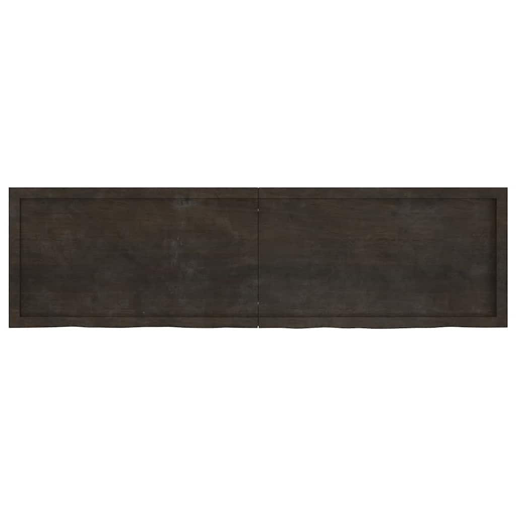Ripiano Marrone Scuro 180x50x(2-6) cm Massello Rovere Trattato