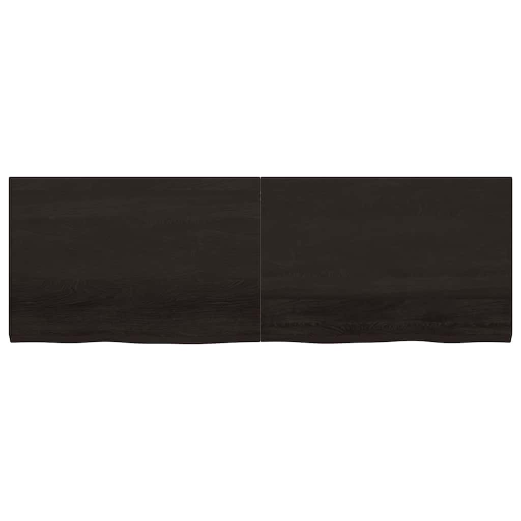 Ripiano Marrone Scuro 180x60x(2-4) cm Massello Rovere Trattato