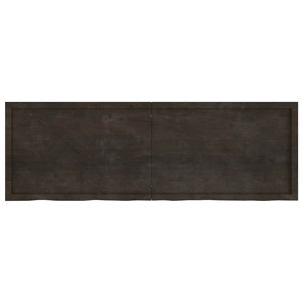 Ripiano Marrone Scuro 180x60x(2-6) cm Massello Rovere Trattato