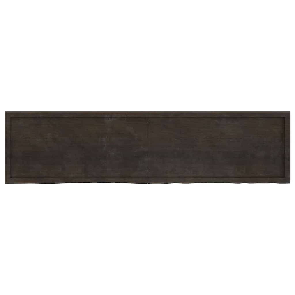 Ripiano Marrone Scuro 200x50x(2-4) cm Massello Rovere Trattato