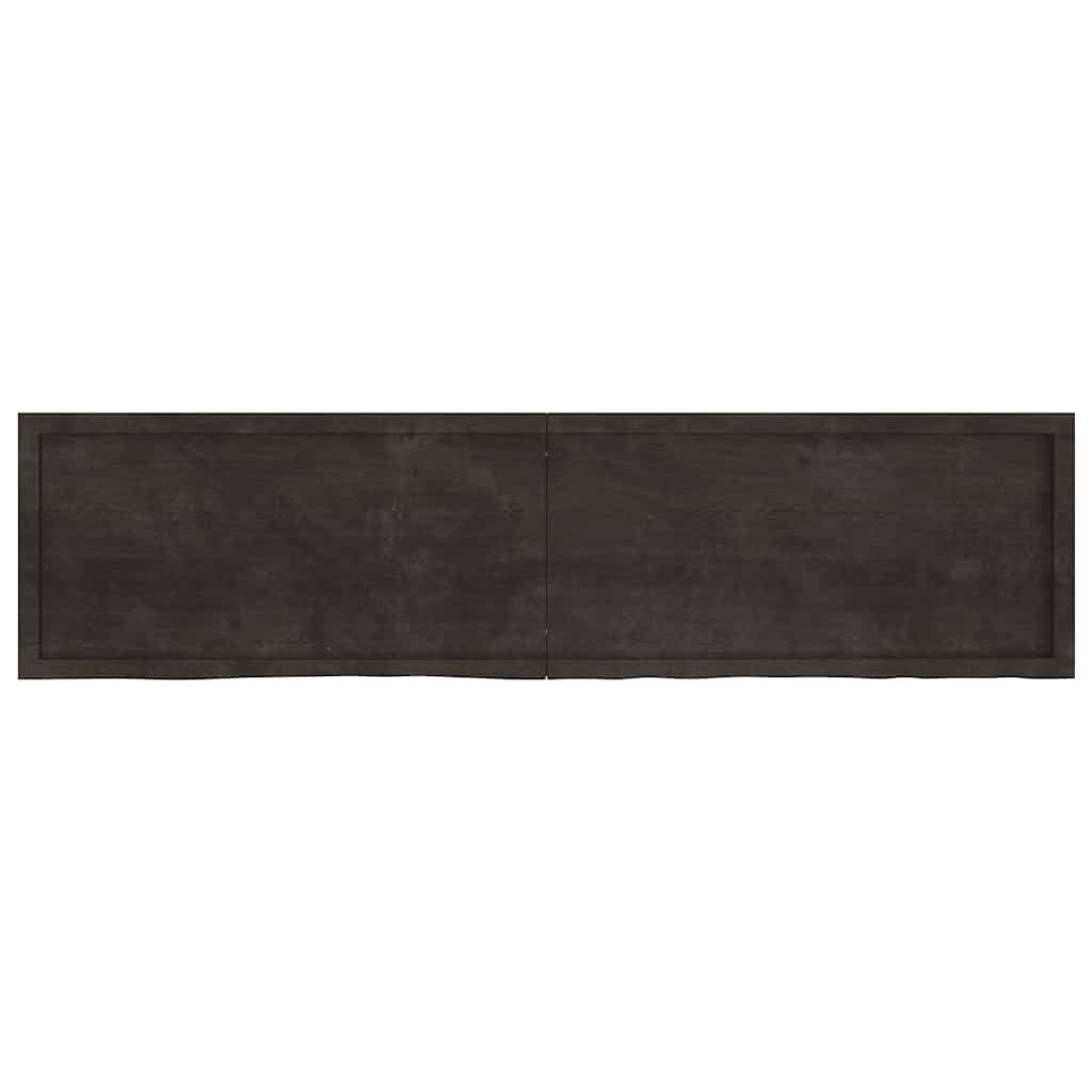 Ripiano Marrone Scuro 200x50x(2-6) cm Massello Rovere Trattato