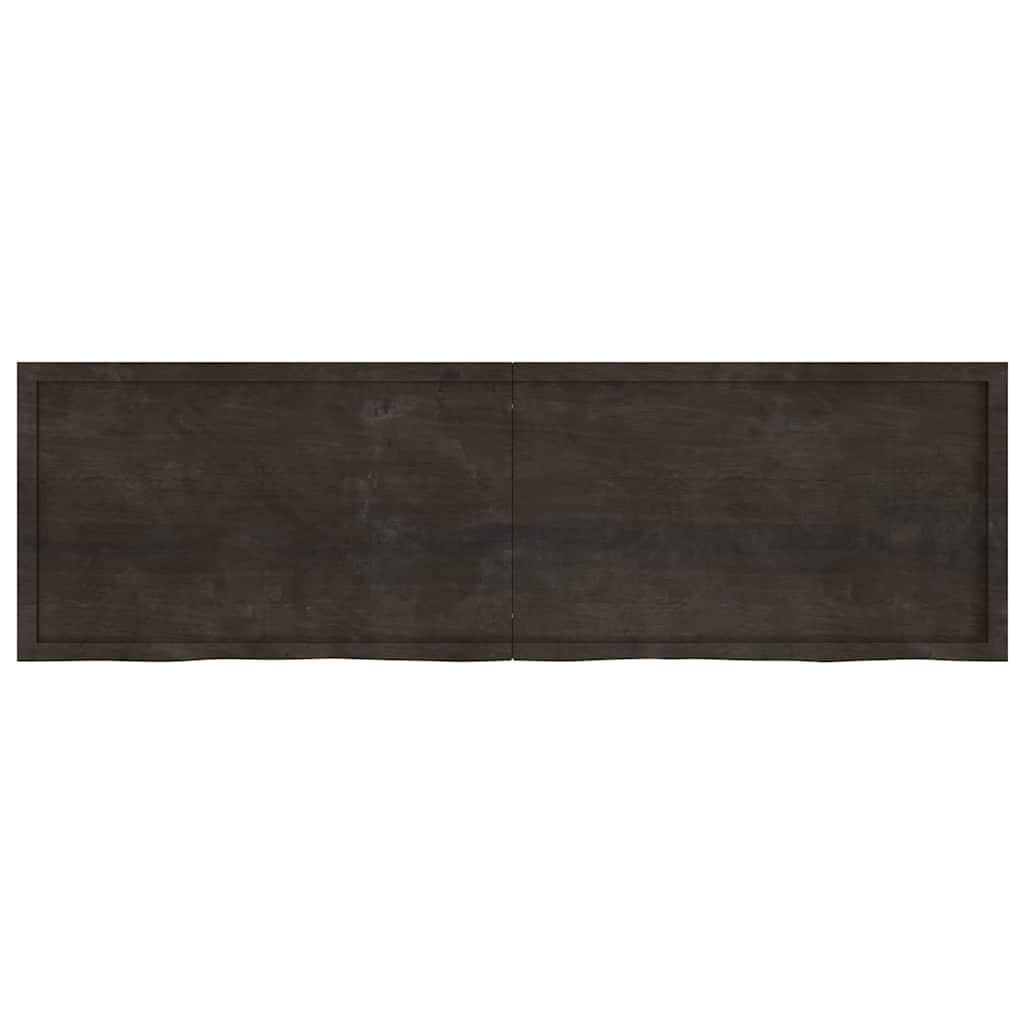 Ripiano Marrone Scuro 200x60x(2-4) cm Massello Rovere Trattato