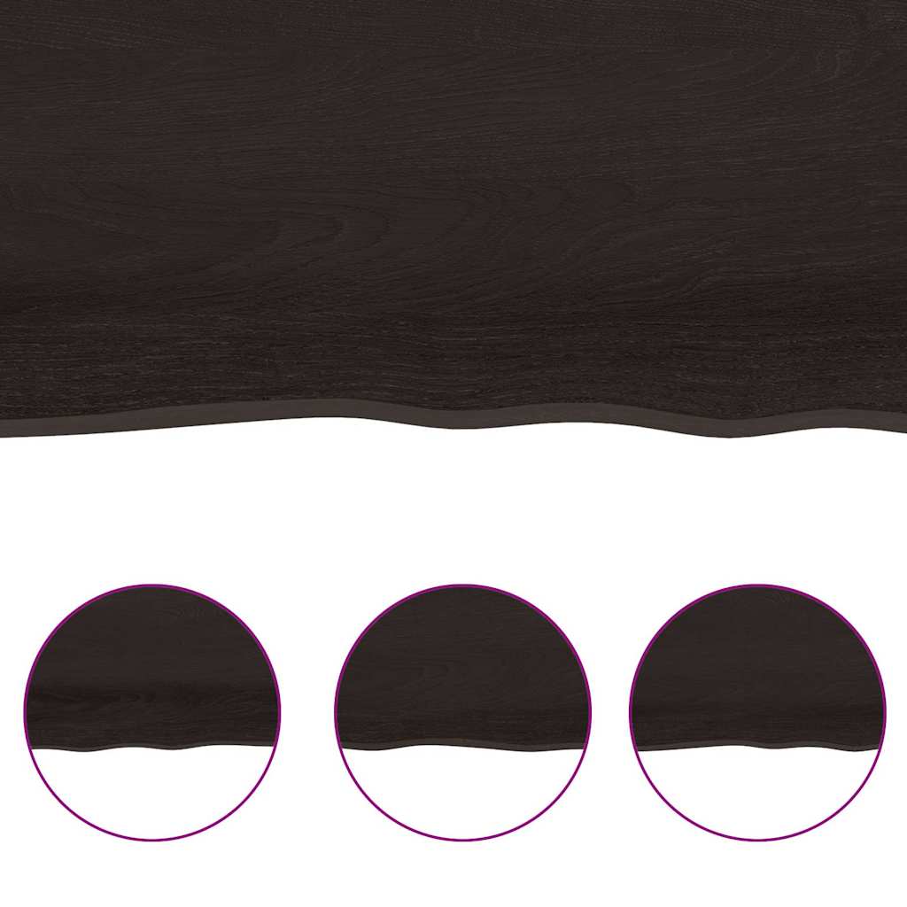 Ripiano Marrone Scuro 200x60x(2-4) cm Massello Rovere Trattato