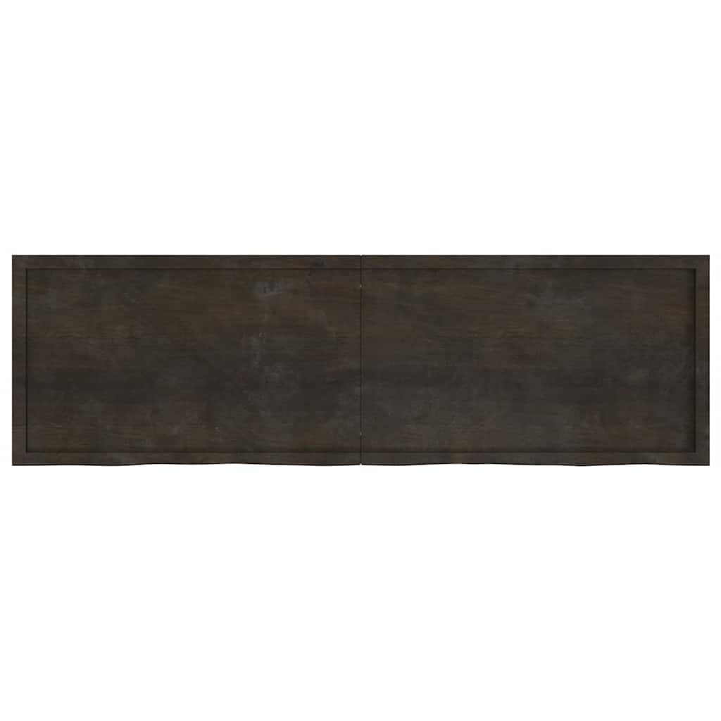 Ripiano Marrone Scuro 200x60x(2-6) cm Massello Rovere Trattato