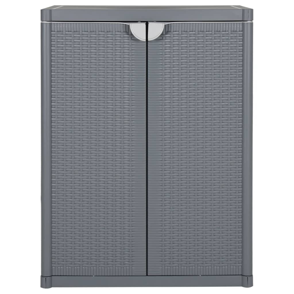 Armadio da Giardino Grigio 65x45x88 cm in Rattan PP