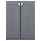 Armadio da Giardino Grigio 65x45x88 cm in Rattan PP