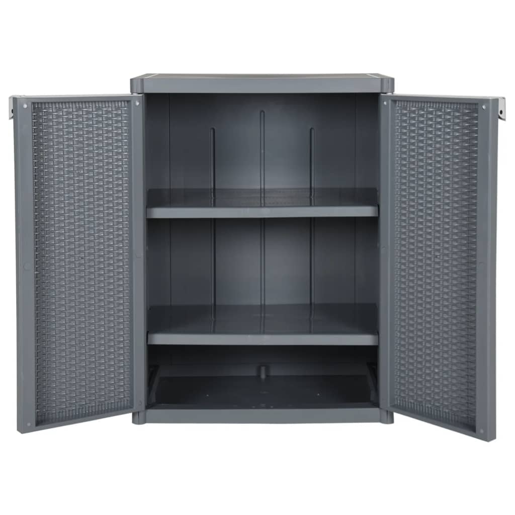 Armadio da Giardino Grigio 65x45x88 cm in Rattan PP