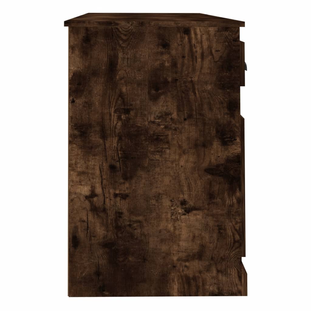 Scrivania con Armadietto Rovere Fumo in Legno Multistrato