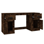 Scrivania con Armadietto Rovere Fumo in Legno Multistrato