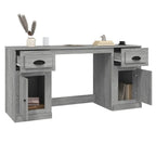 Scrivania con Armadietto Grigio Sonoma in Legno Multistrato