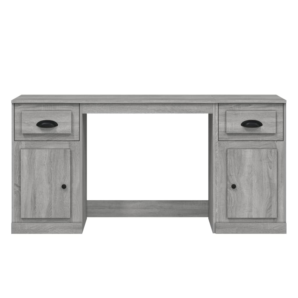 Scrivania con Armadietto Grigio Sonoma in Legno Multistrato