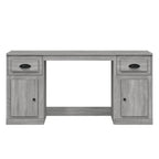 Scrivania con Armadietto Grigio Sonoma in Legno Multistrato