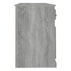 Scrivania con Armadietto Grigio Sonoma in Legno Multistrato