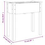 Fioriera con Fodera 71x37x76 cm Legno Massello di Abete