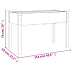 Fioriera con Fodera Marrone 118x59x76cm Legno Massello di Abete