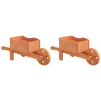 Fioriere a Carriola 2 pz 47x15x19 cm Legno Massello di Abete