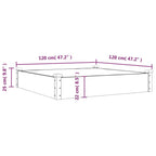 Fioriera da Giardino Fodera Marrone 120x120x25cm Massello Abete