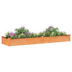 Fioriera Giardino con Fodera Marrone 240x60x25cm Massello Abete