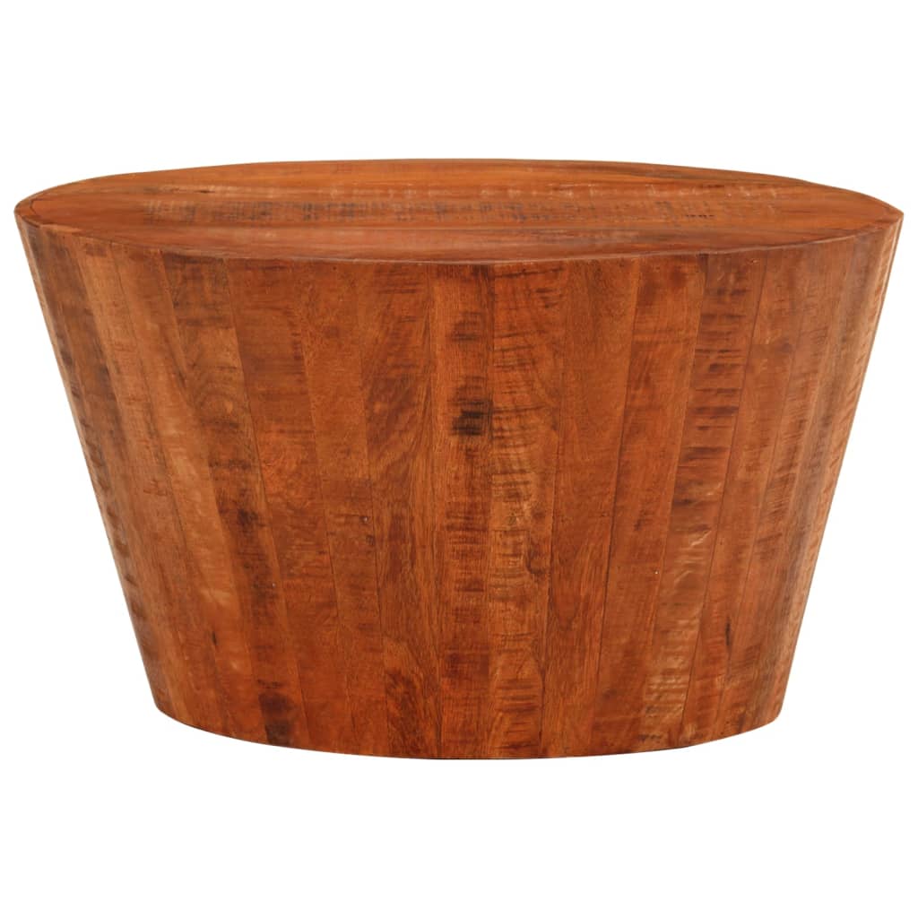 Tavolino da Salotto Ø52x30 cm Legno Grezzo Massello di Mango