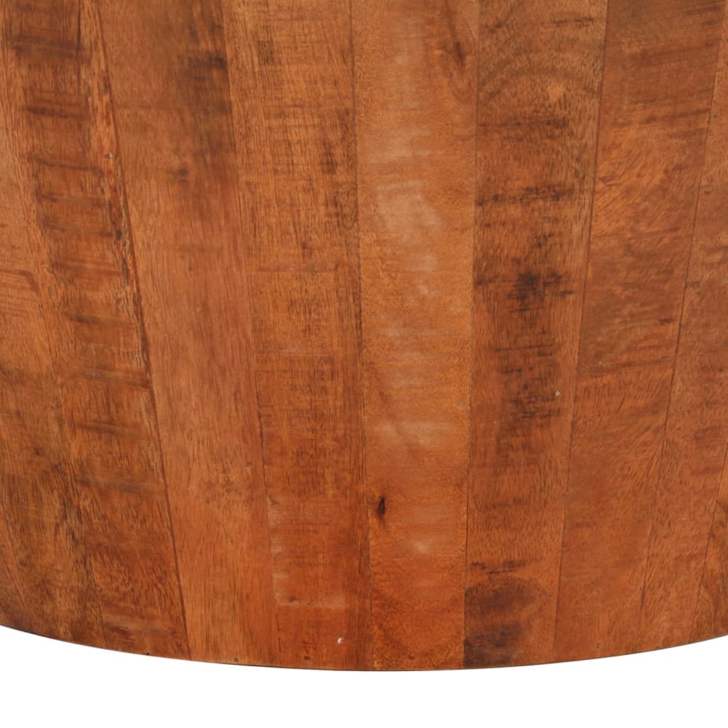 Tavolino da Salotto Ø52x30 cm Legno Grezzo Massello di Mango