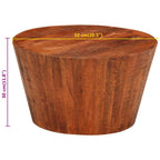 Tavolino da Salotto Ø52x30 cm Legno Grezzo Massello di Mango