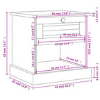 Comodino VIGO 42x35x42 cm in Legno Massello di Pino