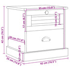 Comodino VIGO 42x35x42 cm in Legno Massello di Pino