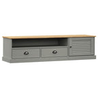 Mobile Porta TV VIGO Grigio 156x40x40 cm Legno Massello di Pino