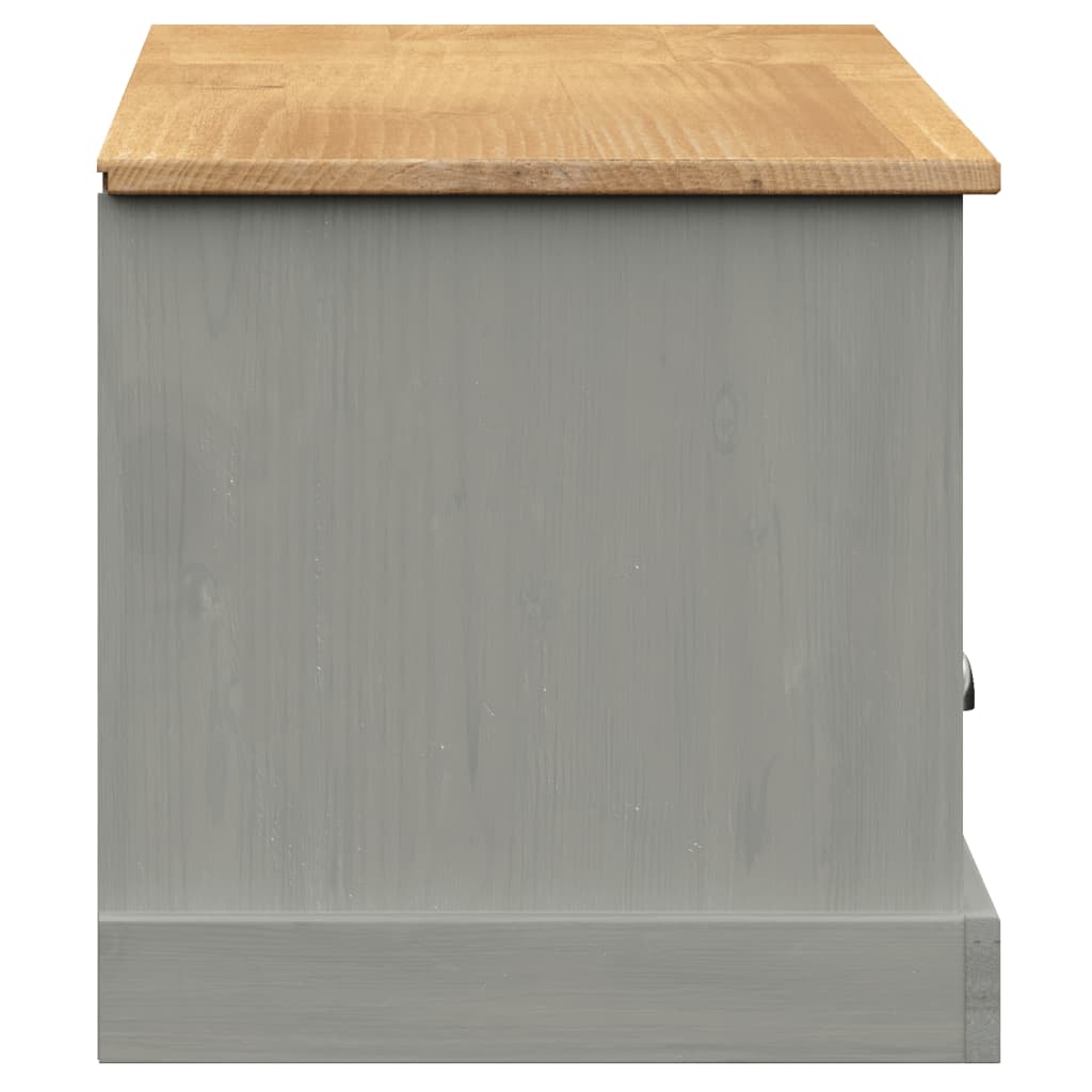 Mobile Porta TV VIGO Grigio 156x40x40 cm Legno Massello di Pino