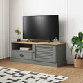 Mobile Porta TV VIGO Grigio 106x40x40 cm Legno Massello di Pino