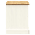 Panca Porta Scarpe Bianca VIGO 106x35x45 cm Legno Massello Pino