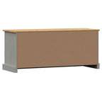 Panca Porta Scarpe Grigia VIGO 106x35x45 cm Legno Massello Pino