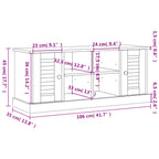 Panca Porta Scarpe Grigia VIGO 106x35x45 cm Legno Massello Pino