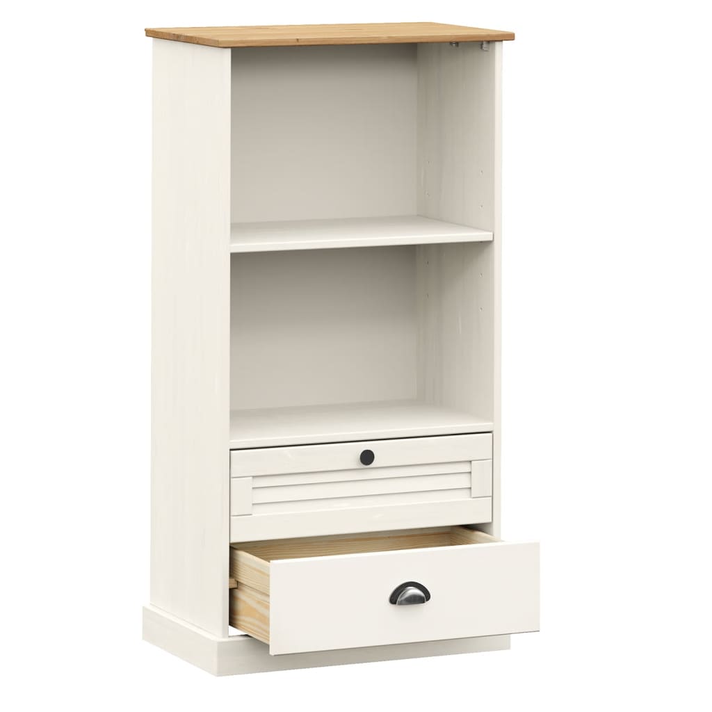 Libreria VIGO 60x35x114,5 cm in Legno Massello di Pino Bianco