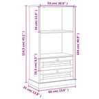 Libreria VIGO 60x35x114,5 cm in Legno Massello di Pino Grigio