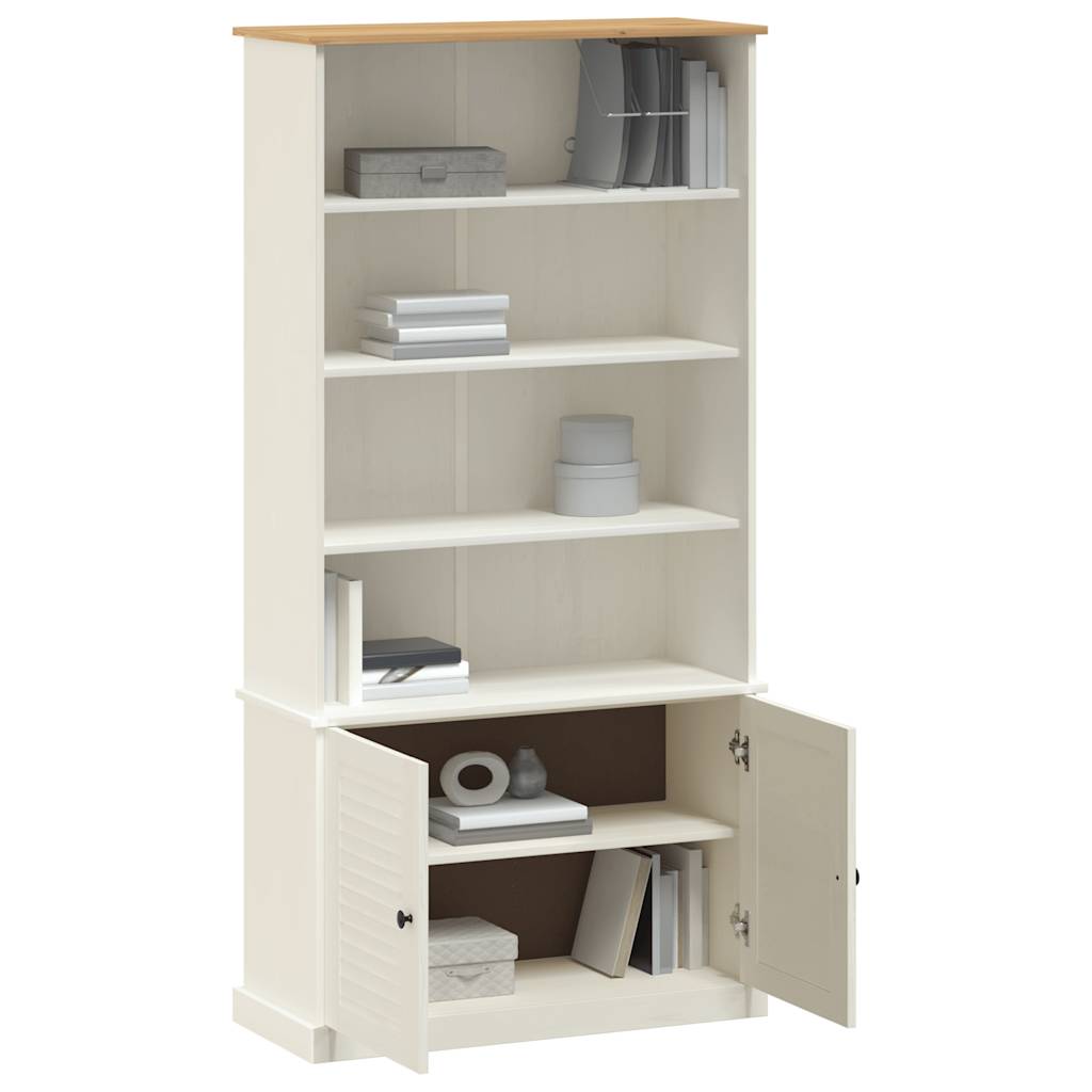 Libreria VIGO 85x35x170 cm in Legno Massello di Pino Bianco