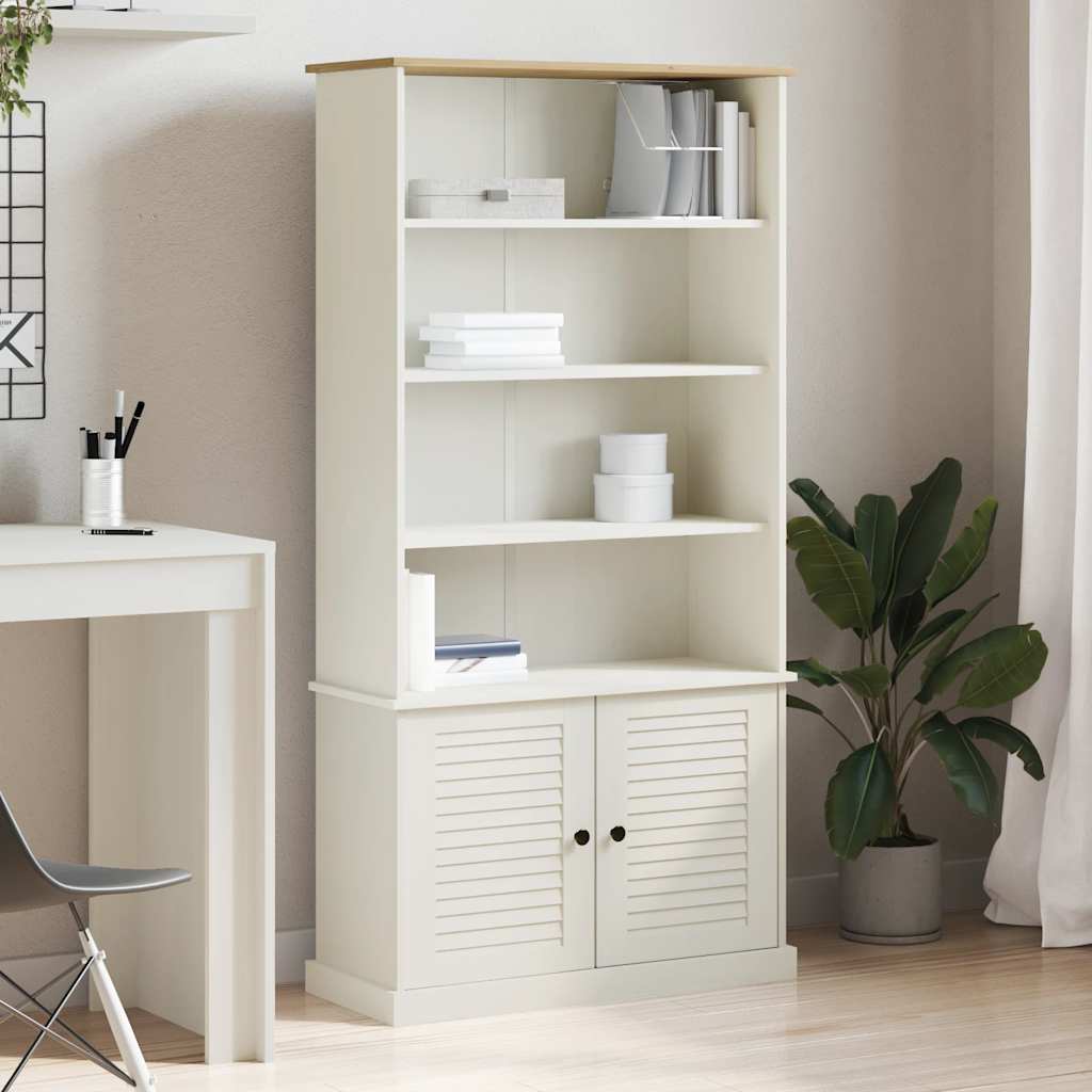 Libreria VIGO 85x35x170 cm in Legno Massello di Pino Bianco