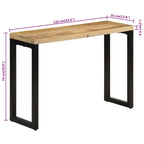 Tavolo Consolle 110x35x76 cm in Legno Grezzo Massello di Mango
