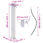 Colonna d'Acqua da Giardino 100 cm Acciaio Inox Quadrato